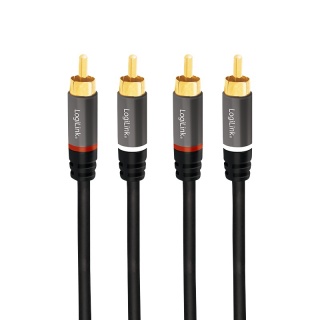 Cablu 2 x RCA la 2 x RCA T-T 1m Negru, Logilink CA1202